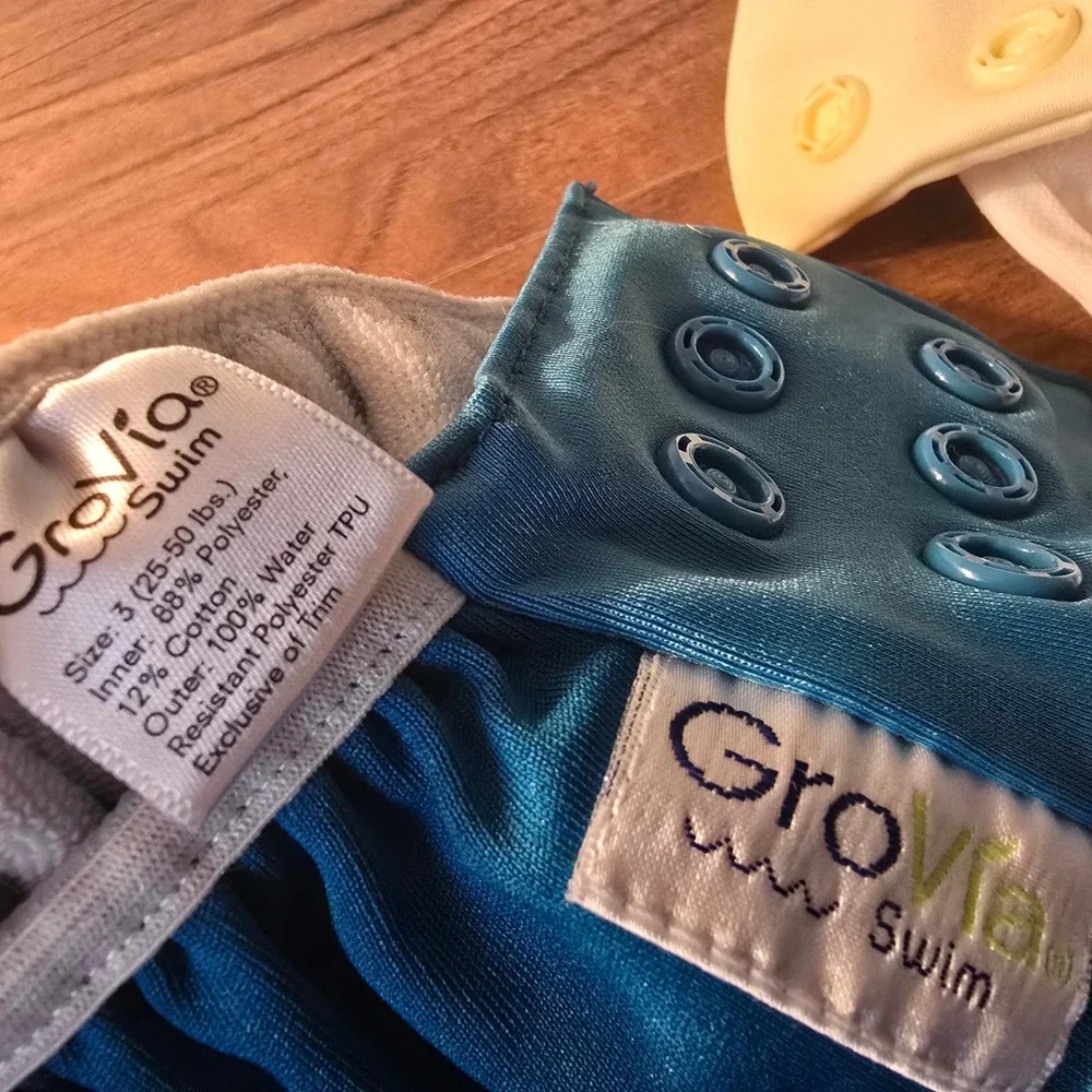 GroVia Swim Diaper Bundle 3pc Snap Closure Reusable‎ size 2 size 3